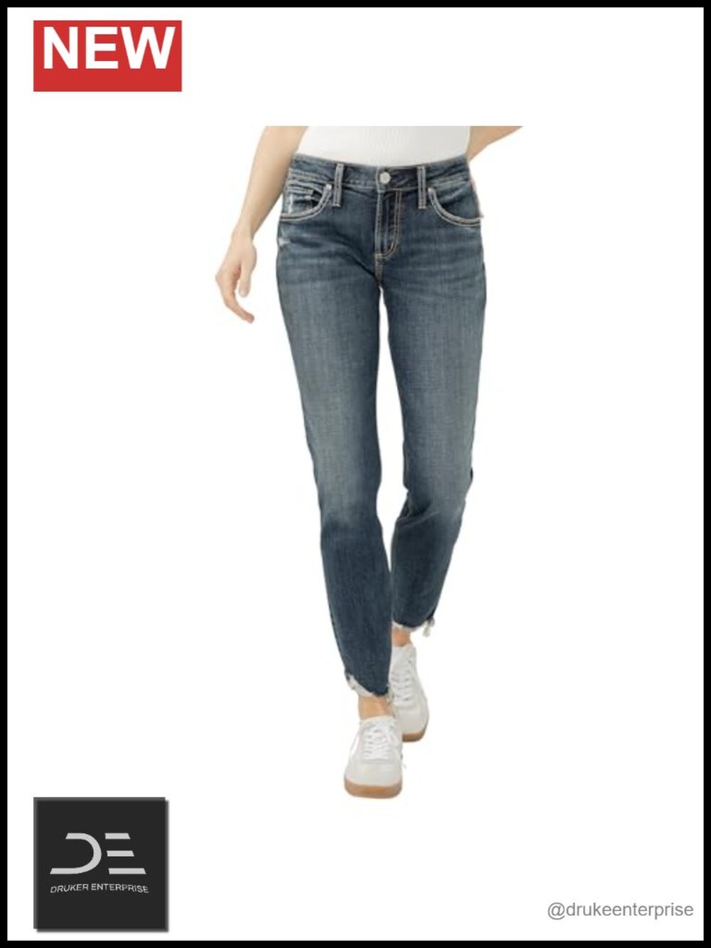 Curvy Fit Boyfriend Mid Rise Slim Leg Jeans Power Stretch Denim